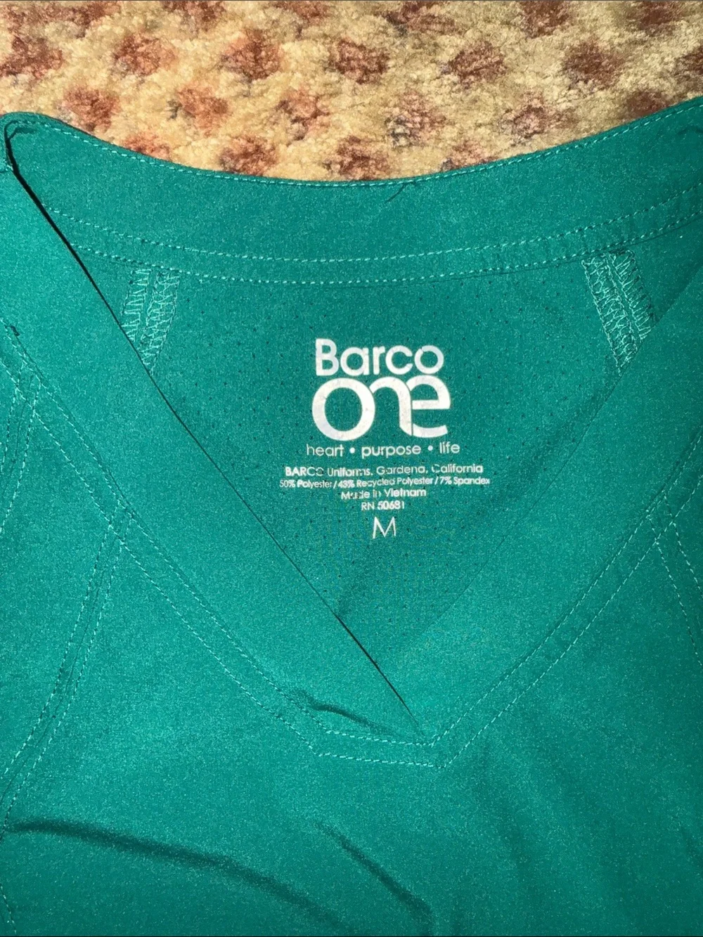 Barco Uniforms Teal Medical Scrub set Green.